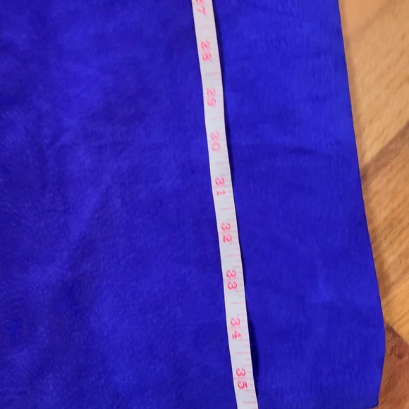 Vintage 1980s Suede Electric Blue Knee Length Dress With Rhinestones Size M - Picture 14 of 16